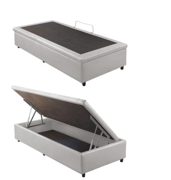 Base Bau Solteirao 110x188x40 Corino Branco - Móveis furniture