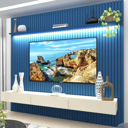 Home Nobre Ripado 230 1P3G com LED Azul.Off White Gelius