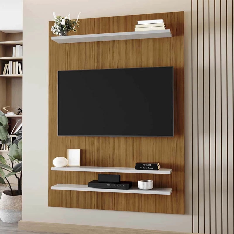 Painel NT 1195 Larg. 1.29m TV até 50 Polegadas Freijó/Off White Notável