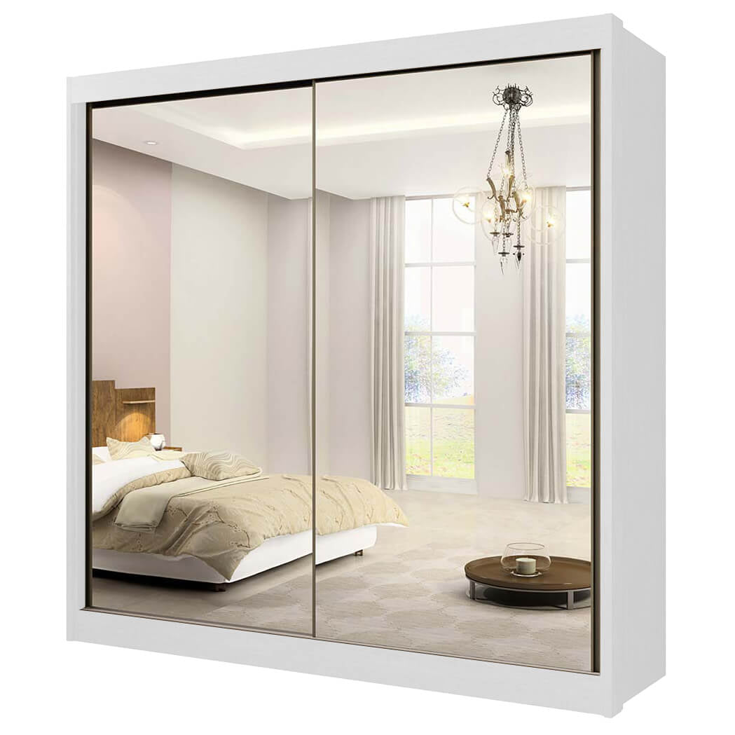 Guarda Roupa Casal Espelhado 2 Portas 6 Gavetas Las Vegas- D’Doro - Móveis furniture