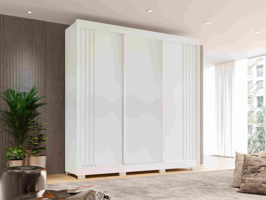 Roupeiro Atenas 3P4G Branco Salleto - Móveis furniture