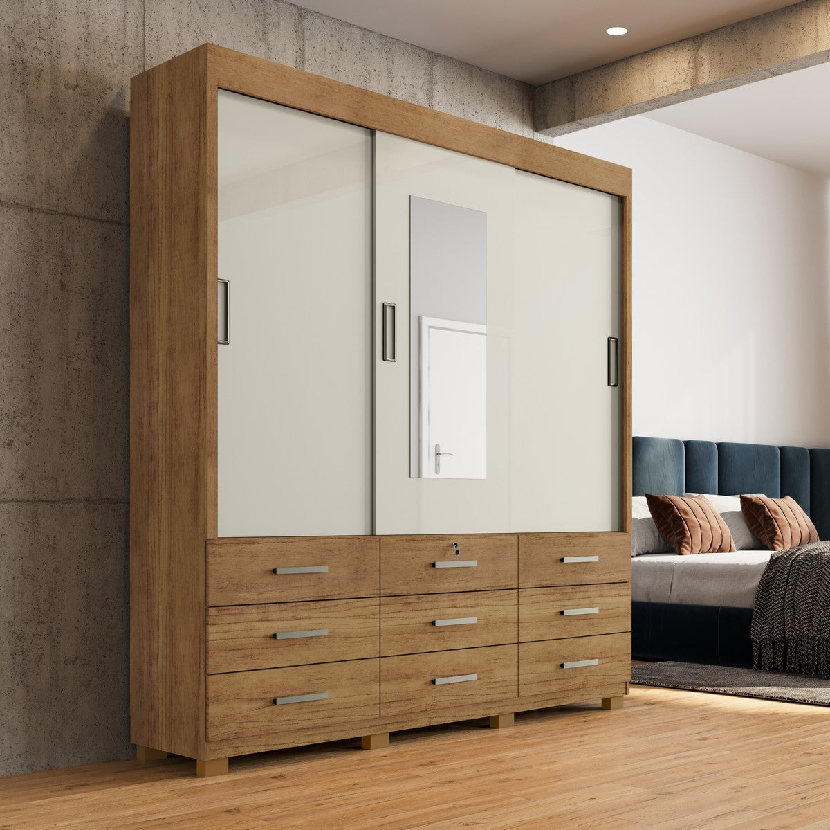 Guarda Roupa Itapema 2,02 m Cedro/Areia – RUD RACK