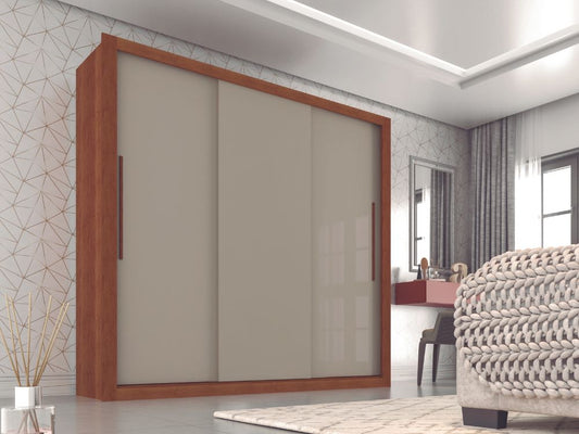 Guarda-Roupa Panamá 3 portas de correr flex – Cinamomo/Off White - Móveis furniture