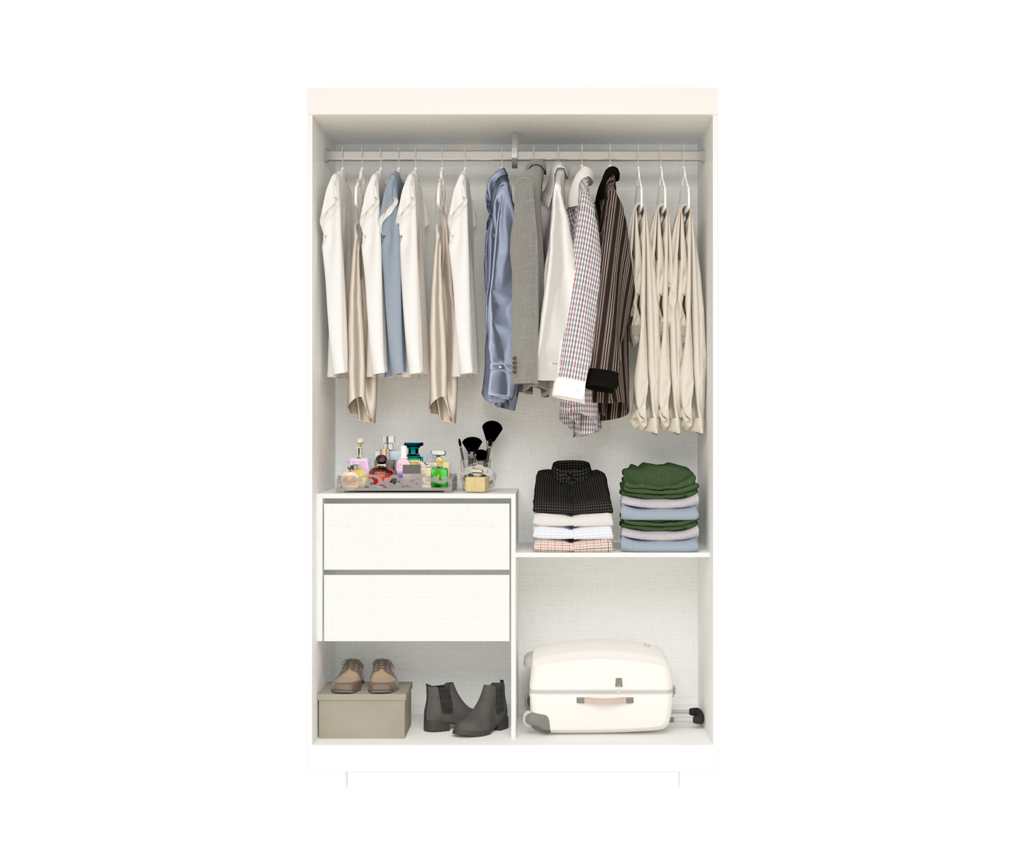 Guarda-Roupa 2 Portas Samira 1,098 m Branco/Azul/Lilás/Rosa Flex – ACP MÓVEIS - Móveis furniture