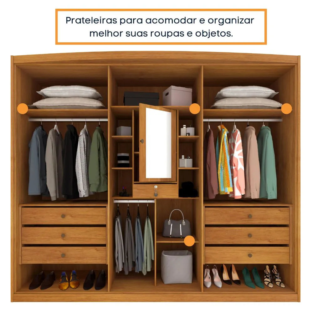 Guarda Roupa Madrid Casal 6 Portas e 6 Gavetas TCIL
