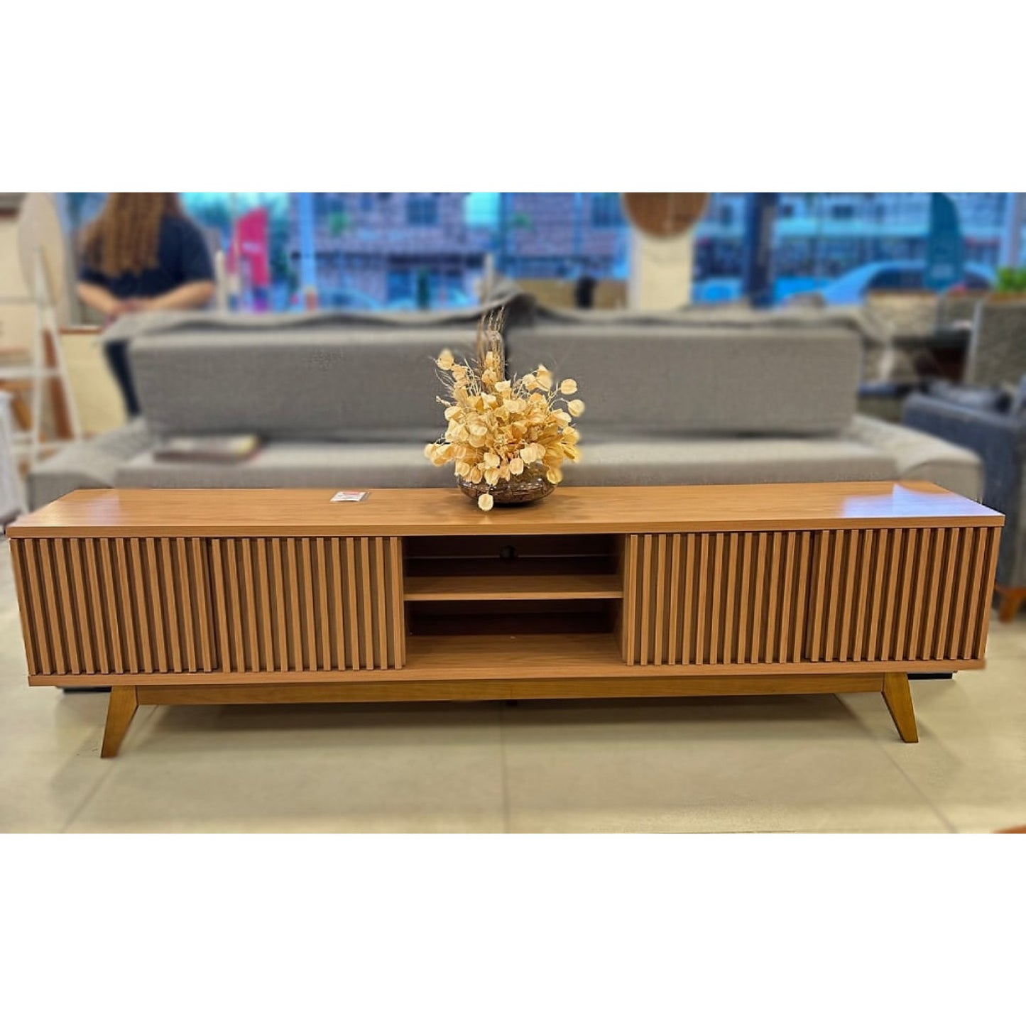 Rack Bancada Fortaleza para Tvs até 75" - Freijó - Móveis furniture