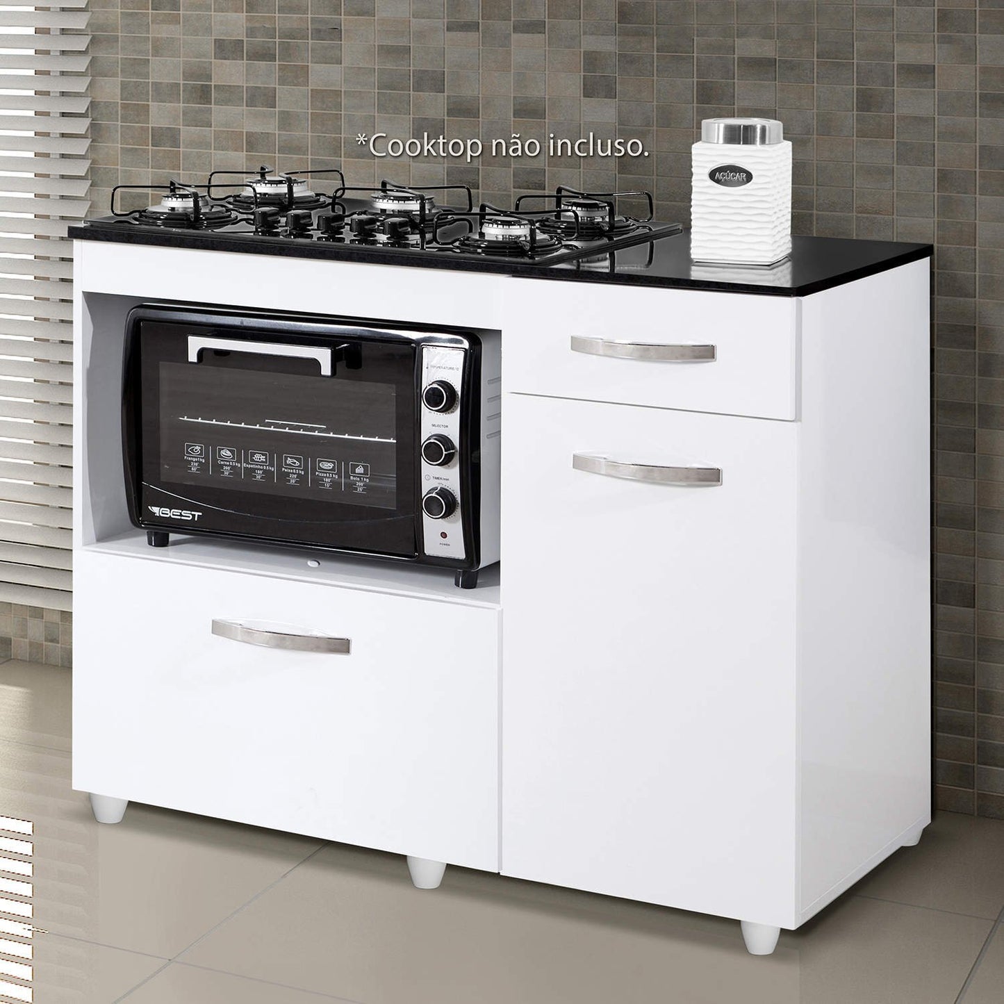 Balcao Violeta para CookTop 5 Bocas - Móveis furniture