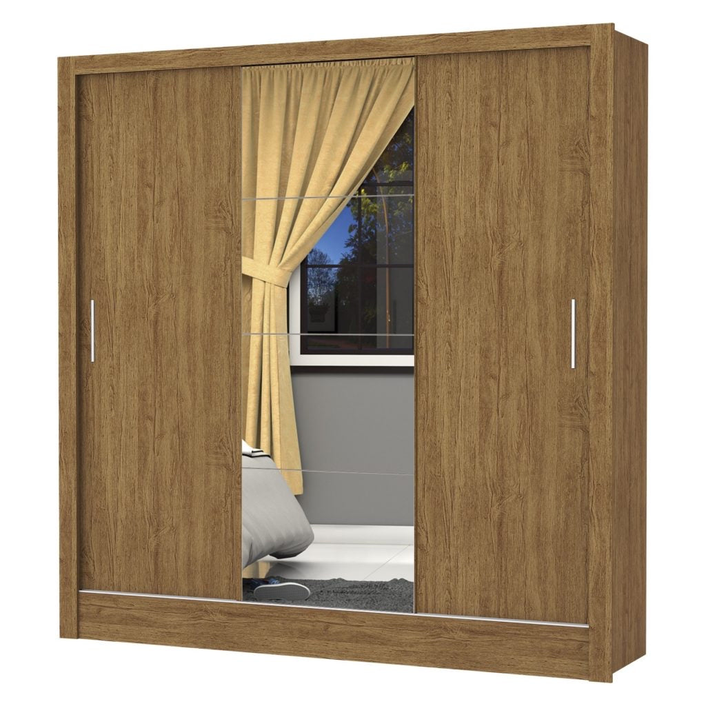 Guarda-Roupa Dubai/Santiago Plus(1 Porta espelhada) 1,79 m Freijó – CARIOCA MÓVEIS - Móveis furniture