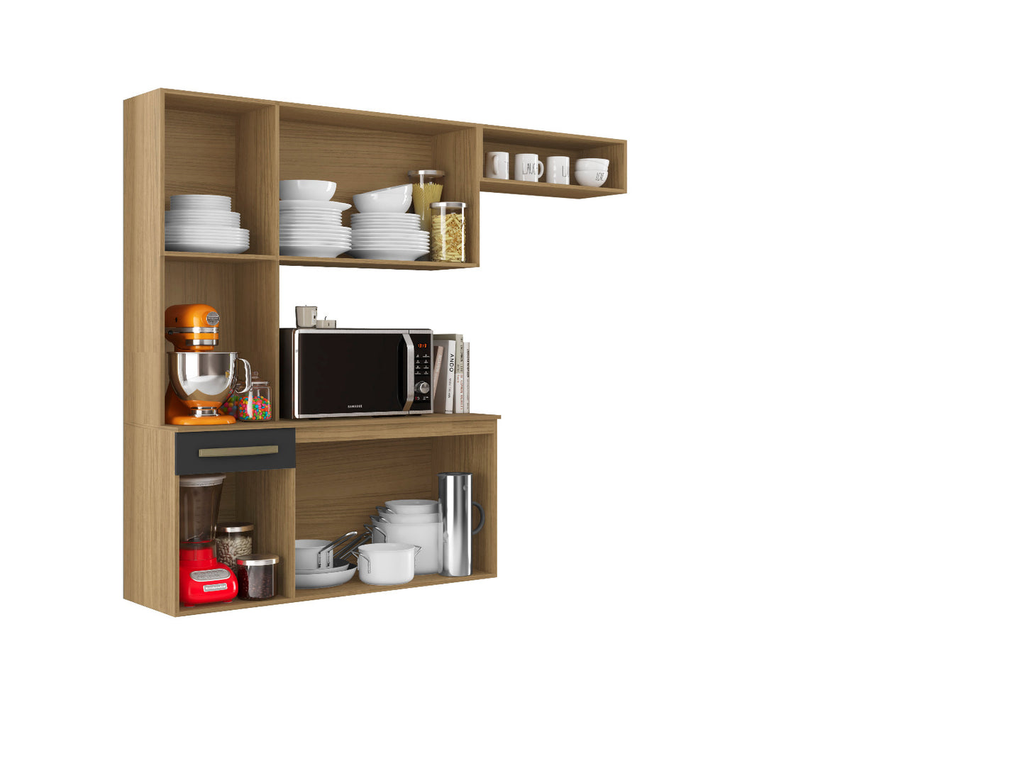 Cozinha Compacta Carol 6P1G com Balcao Branco Aramoveis - Móveis furniture