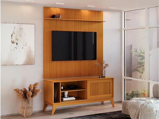 Rack Aruba com Painel Avant 55″ – Cedro Ripado - Móveis furniture