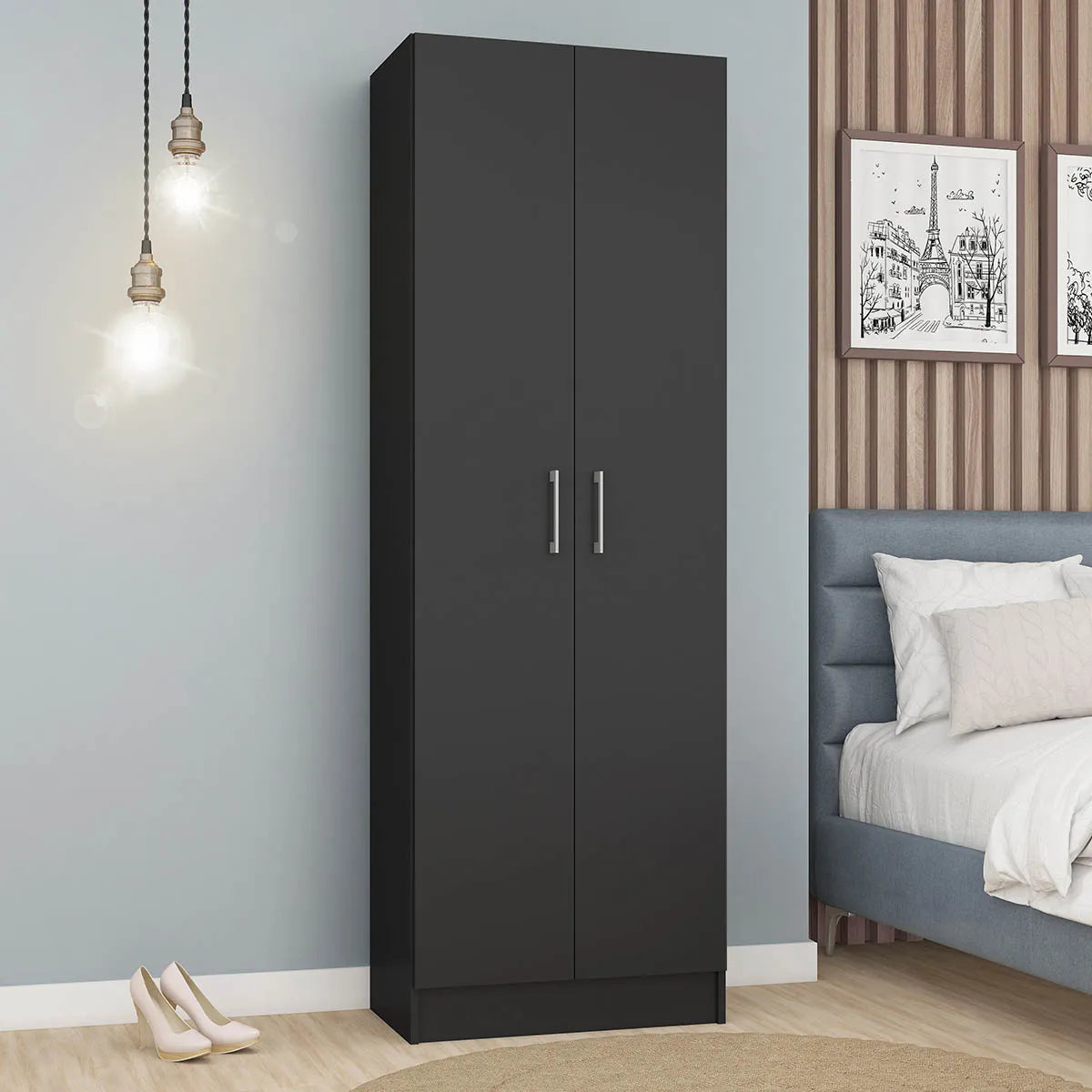 MULTIUSO PARIS 2 PORTAS -PRETO - Móveis furniture