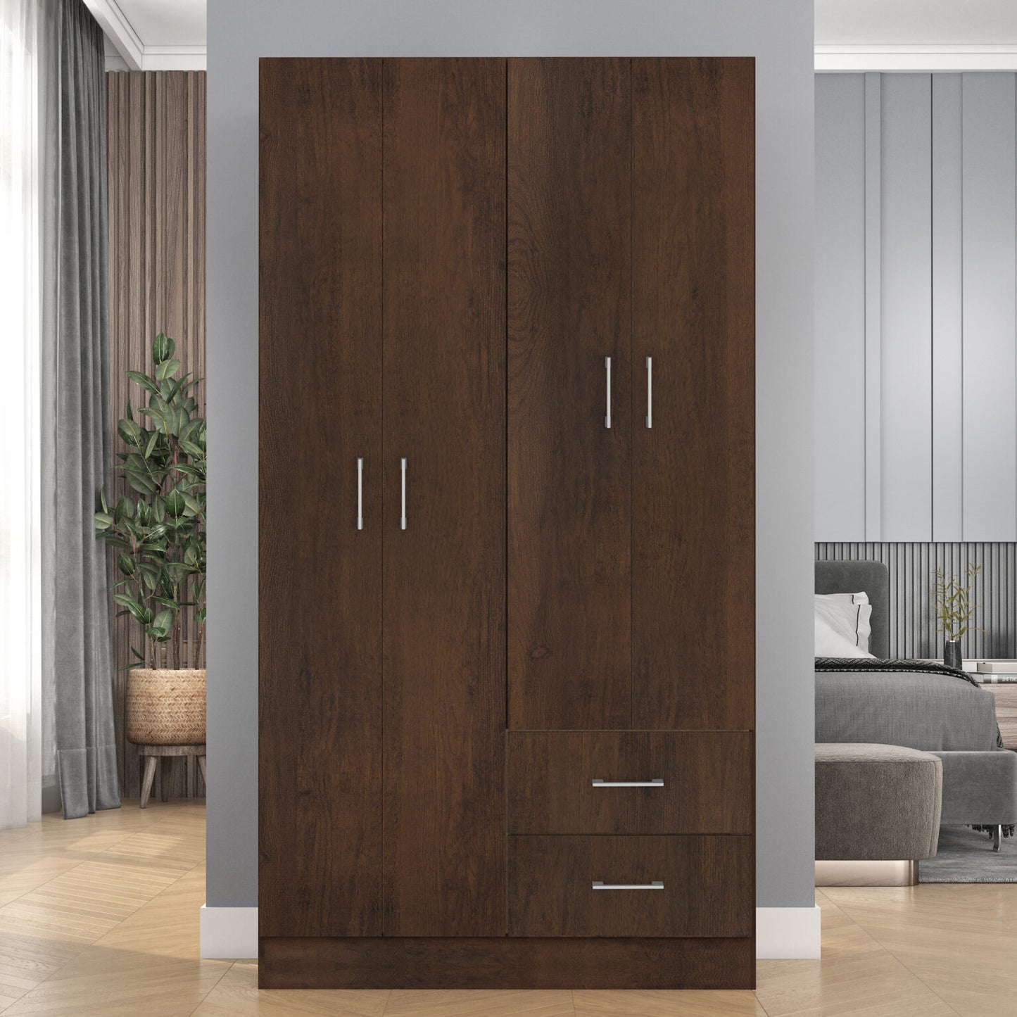 Guarda-Roupa 4 Portas Panamá 4002 Rústico – FELLICCI - Móveis furniture