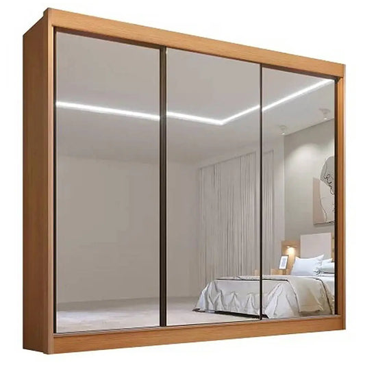 Guarda Roupa Dubai D Doro Casal Todo Espelhado 3 Portas 6 Gavetas
