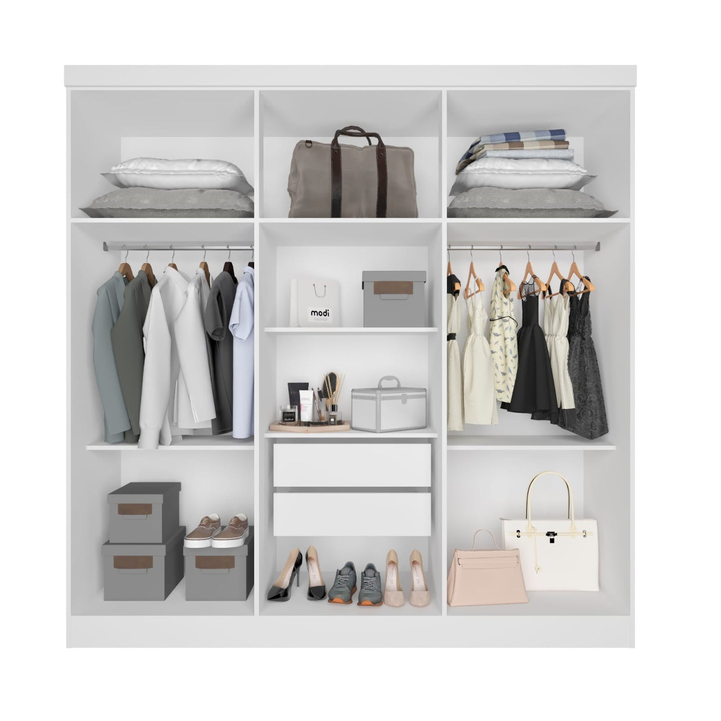 Roupeiro Recife 6P2G Branco - Móveis furniture