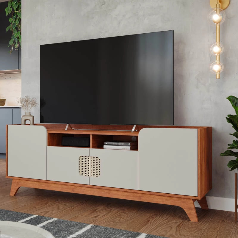 Rack Bancada Paris Larg. 1.80m Cinamomo/Off - Móveis furniture