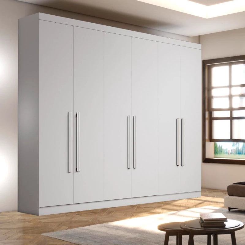 Roupeiro 6 Portas Larg. 2.70m Genova Branco Bianchi - Móveis furniture