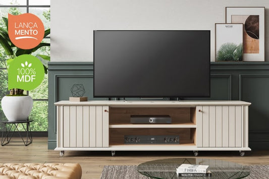 Rack Bancada Nevada PERMOBILI – Off/Savana - Móveis furniture