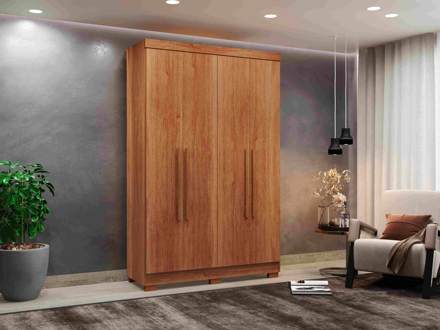 Roupeiro Recife 4P2G Cinamomo - Móveis furniture