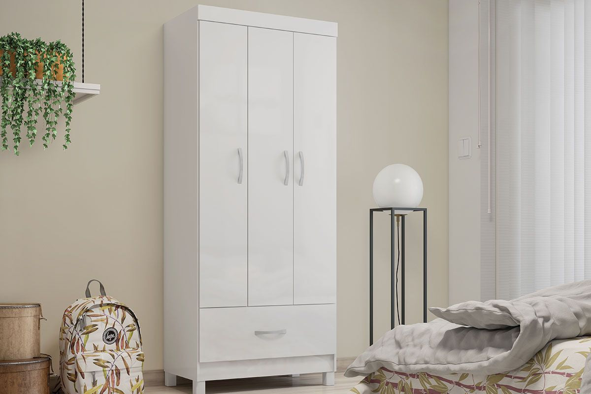 Guarda Roupa Solteiro 3 Portas e 1 Gaveta Prince - Demóbile - Móveis furniture