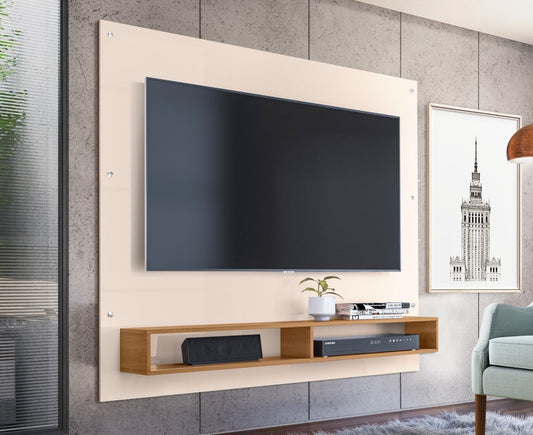 Painel até 60″ RR 1491 Off White/Mel – RUD RACK - Móveis furniture