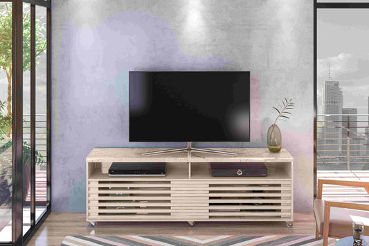 Rack Cross 182 2P Calacata.Off White Madetec - Móveis furniture