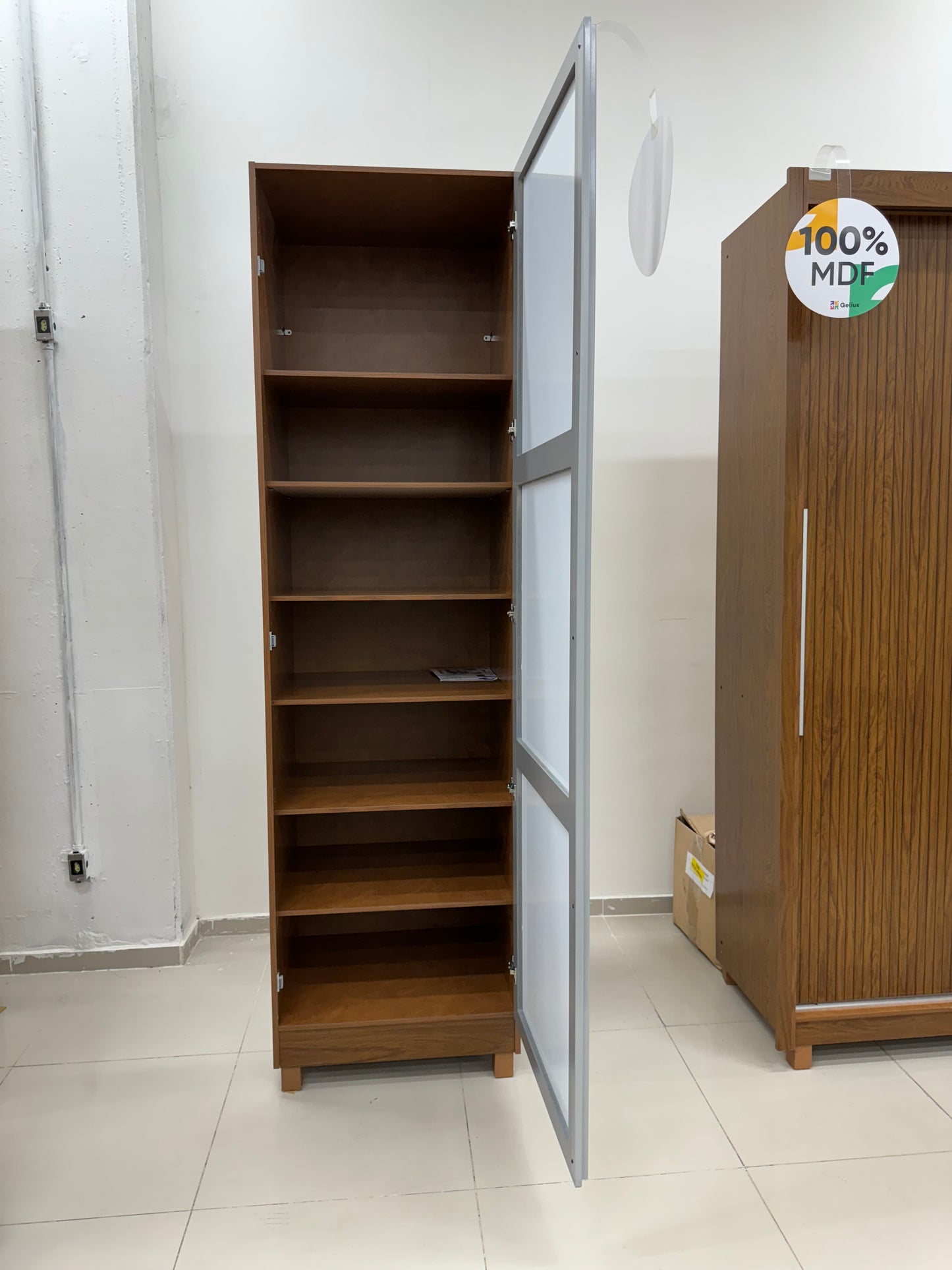 Sapateira Gold 1P com Espelho Branco Gelius - Móveis furniture