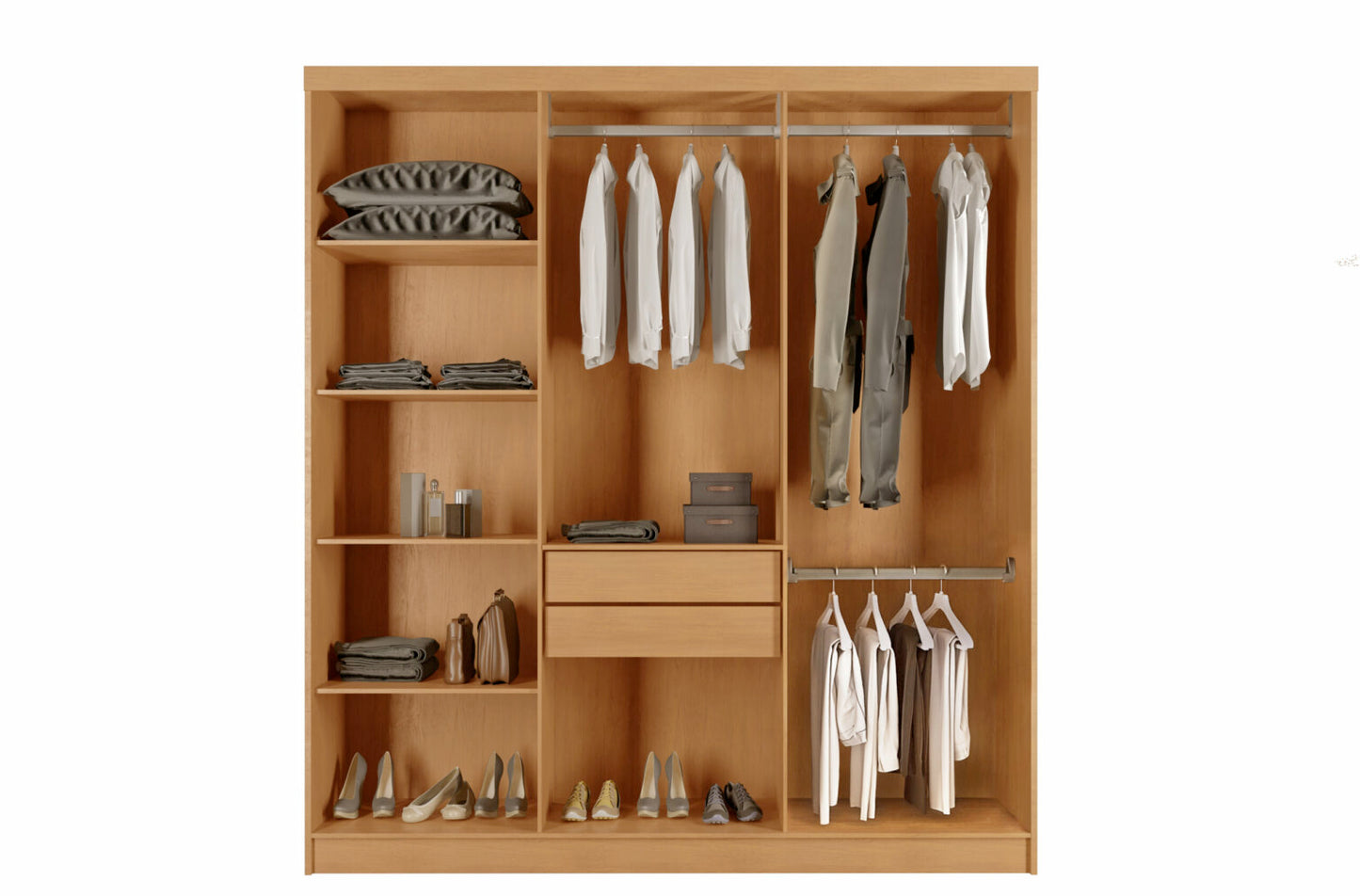 Guarda-Roupa 6 Portas Grécia 1,80 m Naturale/Off White - Móveis furniture