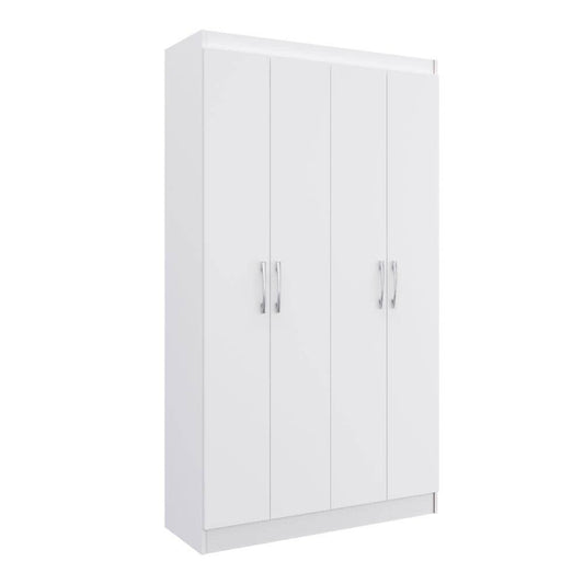 Armário Multiuso 4 Portas 8 Prateleiras Milão Espresso Móveis Branco - Móveis furniture