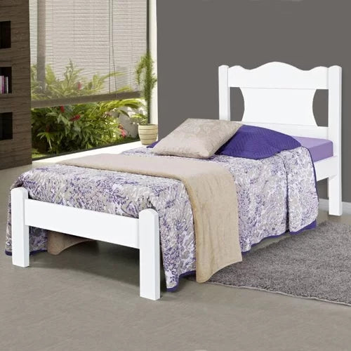 Cama de Solteiro Munique 100% Mdf 2102d1 Branco - Gabrielli Móveis Branco - Móveis furniture