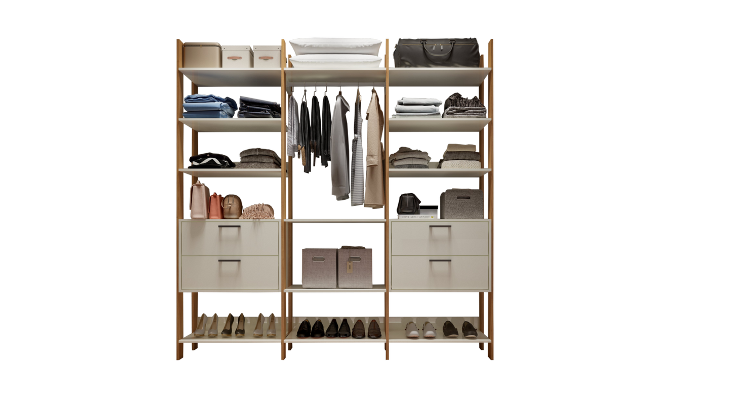 Closet 3 Torres TW404 2,175 m Off White/Freijó – - Móveis furniture