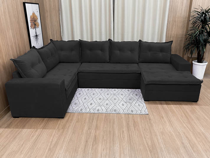 Sofá Canto Preto Leblon - Móveis furniture