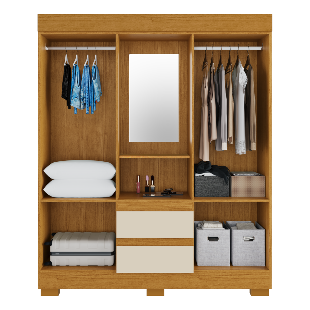 Guarda-Roupa Capelinha Isabely 1,491 m Cinamono/Off White – - Móveis furniture