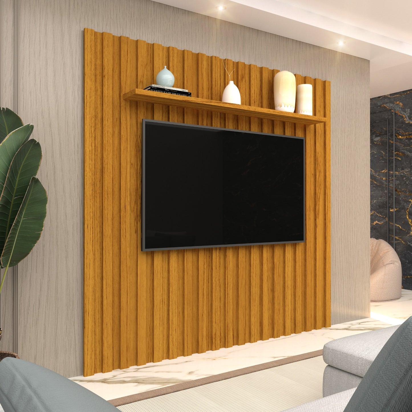 Painel Elegance Ripado 220 Naturale Gelius - Móveis furniture