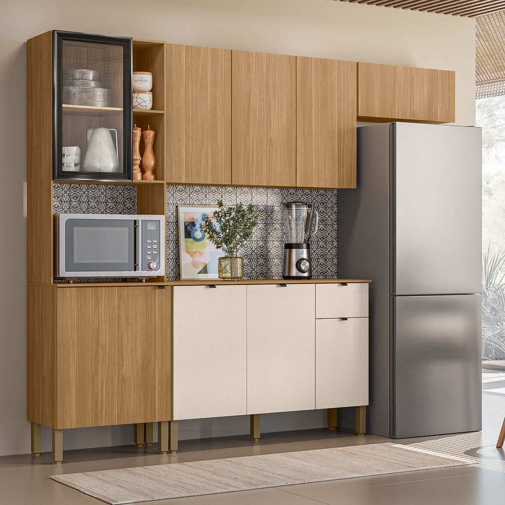 Cozinha Compacta 2,507 m Vert Plus Freijó/Freijó/Soft – KITS PARANÁ
