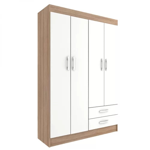 Guarda-Roupa Solteiro 4 Portas 2 Gavetas Atalaia Evidência Móveis - Móveis furniture