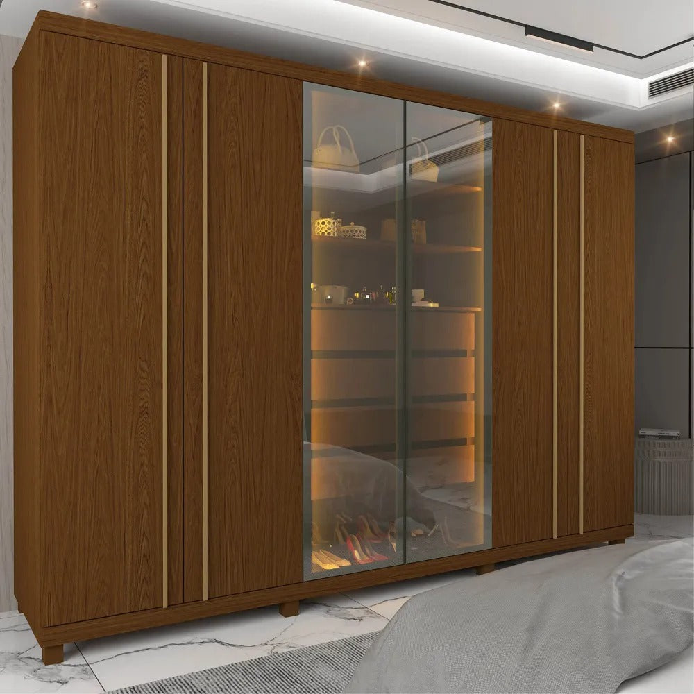 Roupeiro Absolut New 6P sendo 2P Reflecta Visualizacao Interna Gelius - Móveis furniture