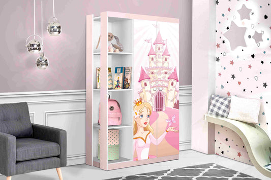 Roupeiro Lara Princesa 2P Branco.Rosa J A Moveis - Móveis furniture