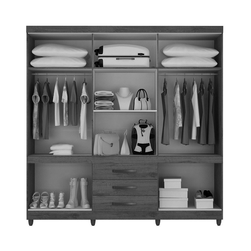 Roupeiro New Parma 10P3G c Esp e Pes Branco - Móveis furniture