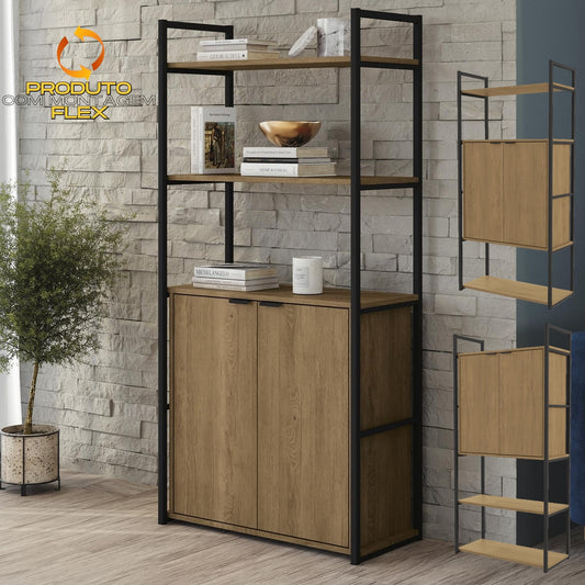 Estante Alta LI041 Freijó/Preto Fosco – KAPPESBERG