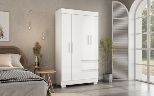 Guarda-Roupa 4 Portas Maya 0,998 m Branco – ACP MÓVEIS - Móveis furniture