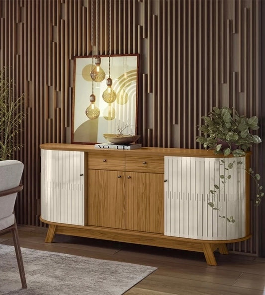 Buffet Monaco 4P2G Naturale.Off White Madetec - Móveis furniture