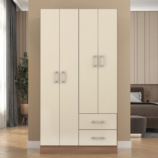 Guarda-Roupa 4 Portas Panamá 4002 Manchester/Champagne – FELLICCI - Móveis furniture