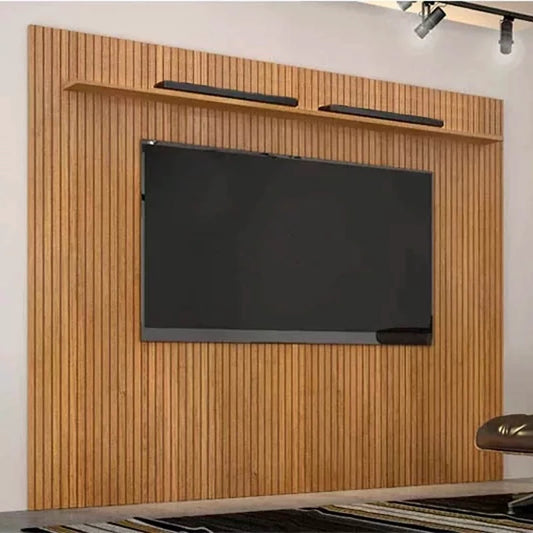 Painel Frisado Curitiba para TV até 75 Polegadas Cinamomo Valdemoveis - Móveis furniture