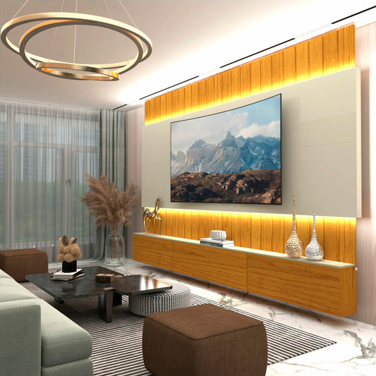 Home até 85″ Soberano 260 Naturale/Off White – GELIUS - Móveis furniture