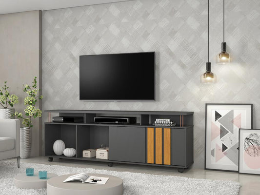 Rack Atraente 70″ – Grafite/Cinamomo - Móveis furniture