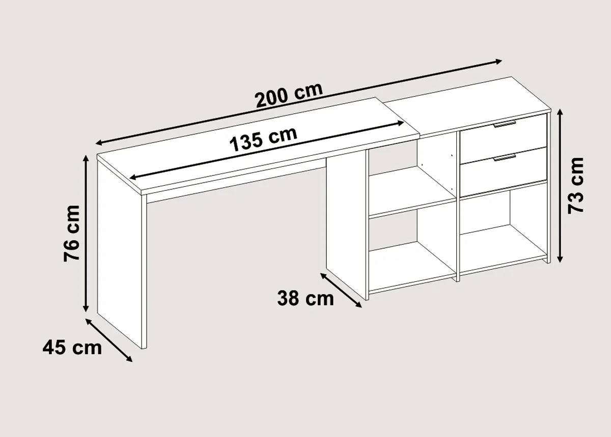 Mesa para Computador Office NT 2060 Nogal - Notável - Móveis furniture