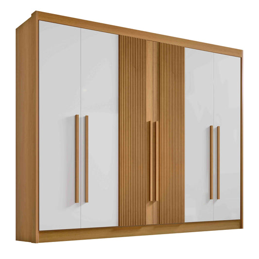 Roupeiro Athos 6P Cinamomo.Off White - Móveis furniture