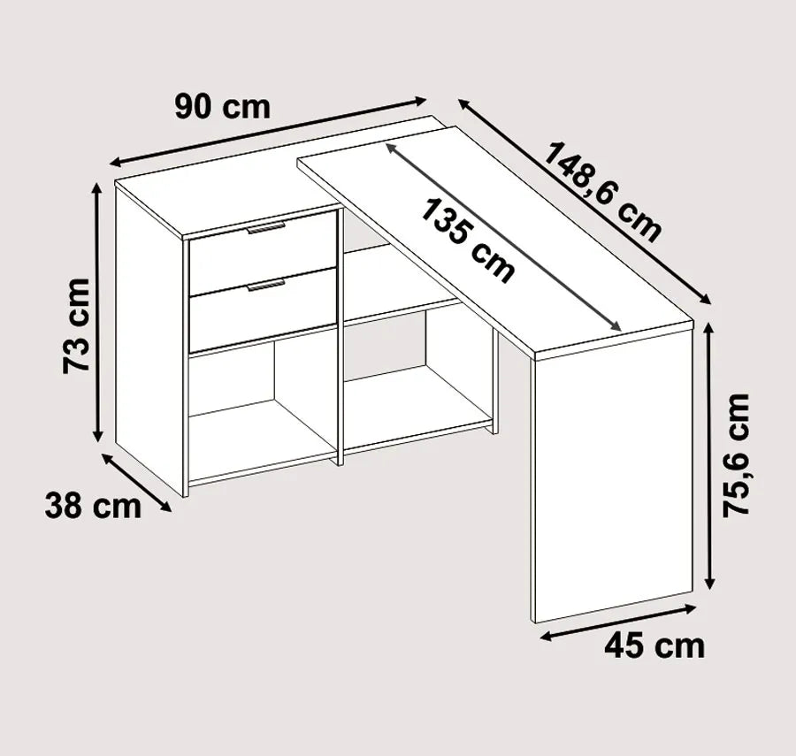 Mesa para Computador Office NT 2060 Nogal - Notável - Móveis furniture