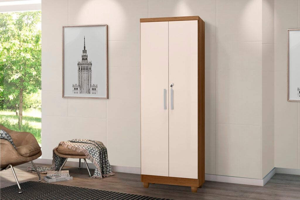 Armário Multiuso Com Chave , Isabela Mel/Off White – RUD RACK - Móveis furniture
