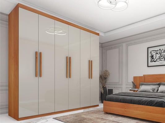 Guarda-Roupa Suécia 6 portas e 3 gavetas Tcil – Cinamomo/Off White - Móveis furniture